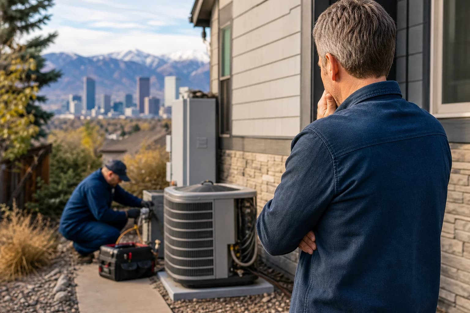 HVAC equipment beside a Denver home, illustrating rising renovation and replacement costs.