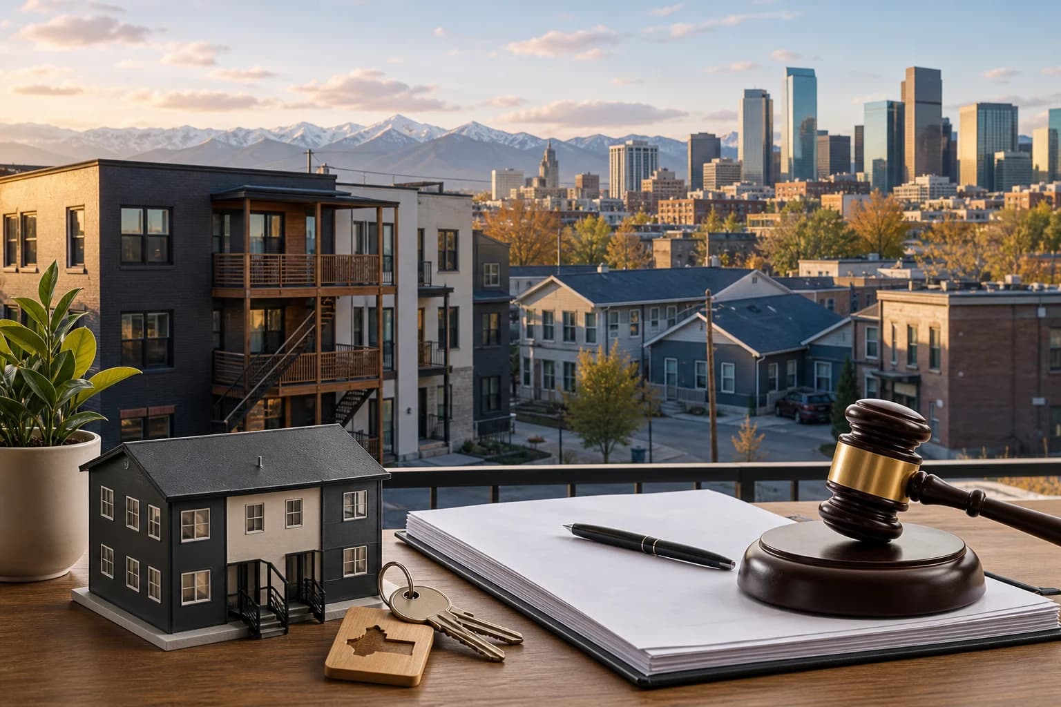 Denver small multifamily apartment buildings under natural light, evoking rental property investment.