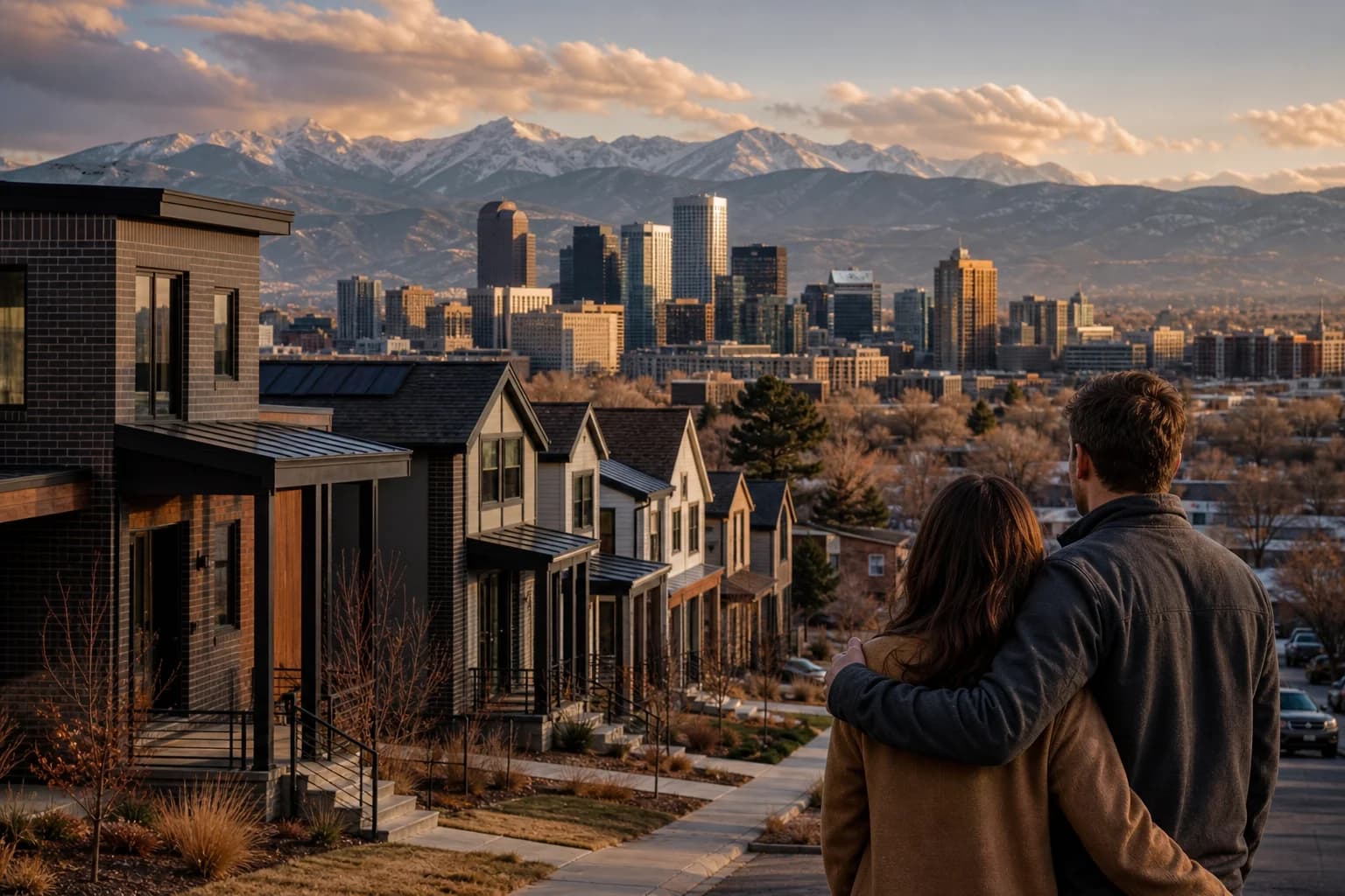 A Denver home with a for-sale sign in spring light, suggesting an active housing market and mortgage decisions.