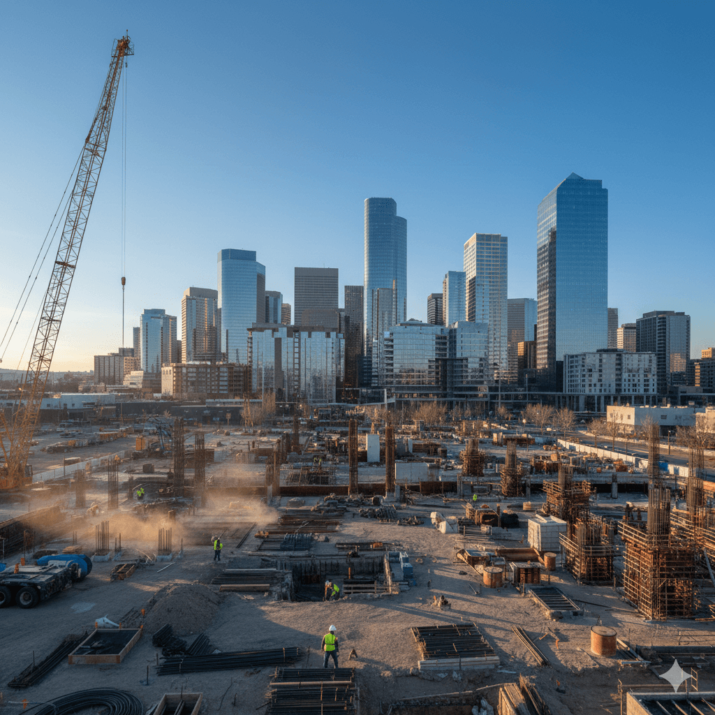 Construction on East Colfax representing Denver real estate investment opportunities.